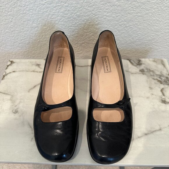 Nordstrom Black Wedge Mary Jane Shoes - Picture 1 of 5